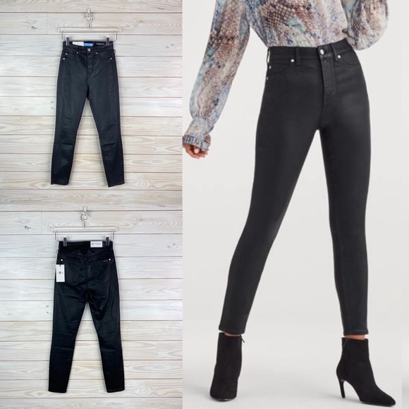 7 for all mankind coated ankle skinny jeans